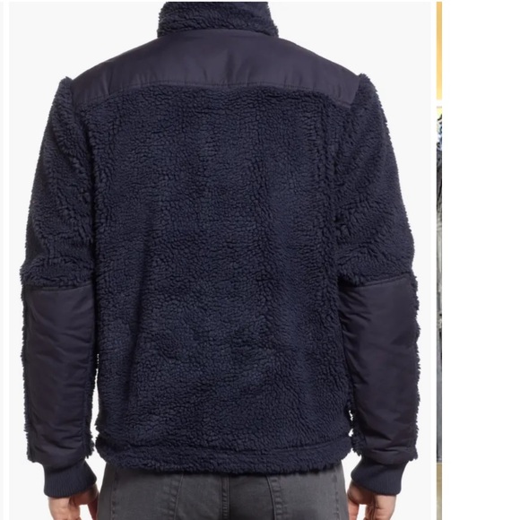 New Alex Mill fleece lined Sherpa field jacket in navy blue sz XL - Picture 3 of 14